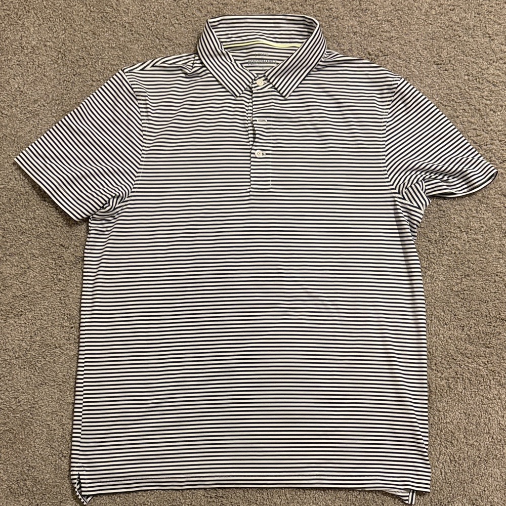 J crew Classic Black and White performance Striped Men's Shirt